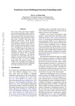 Transformer based Multilingual document Embedding model