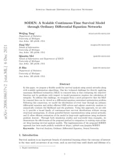 SODEN: A Scalable Continuous-Time Survival Model through Ordinary
  Differential Equation Networks