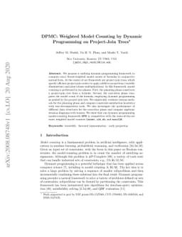 DPMC: Weighted Model Counting by Dynamic Programming on Project-Join
  Trees