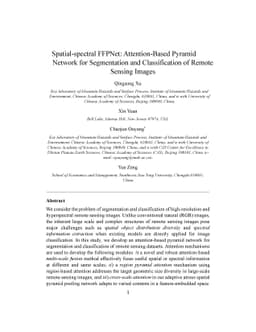 Spatial--spectral FFPNet: Attention-Based Pyramid Network for
  Segmentation and Classification of Remote Sensing Images