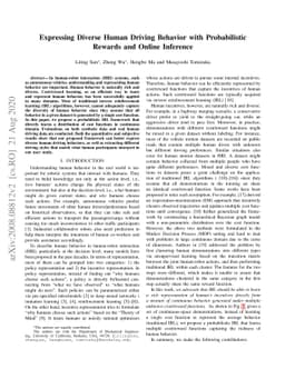 Expressing Diverse Human Driving Behavior with Probabilistic Rewards and
  Online Inference