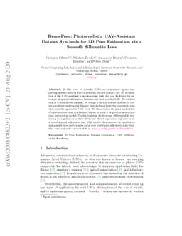 DronePose: Photorealistic UAV-Assistant Dataset Synthesis for 3D Pose
  Estimation via a Smooth Silhouette Loss
