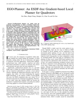 EGO-Planner: An ESDF-free Gradient-based Local Planner for Quadrotors