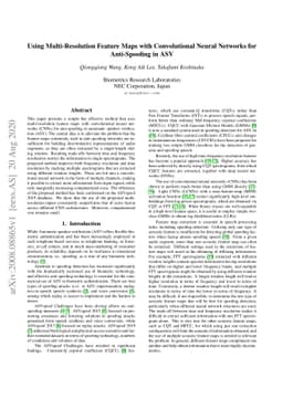 Using Multi-Resolution Feature Maps with Convolutional Neural Networks
  for Anti-Spoofing in ASV