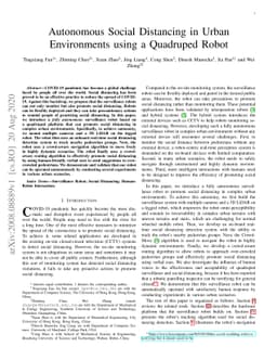 Autonomous Social Distancing in Urban Environments using a Quadruped
  Robot