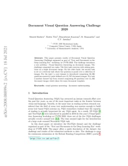 Document Visual Question Answering Challenge 2020