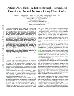 Patient ADE Risk Prediction through Hierarchical Time-Aware Neural
  Network Using Claim Codes