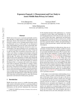 Exposures Exposed: A Measurement and User Study to Assess Mobile Data
  Privacy in Context