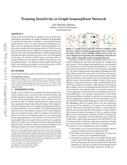 Training Sensitivity in Graph Isomorphism Network