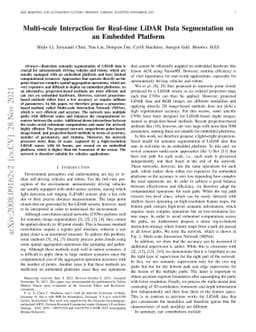 Multi-scale Interaction for Real-time LiDAR Data Segmentation on an
  Embedded Platform