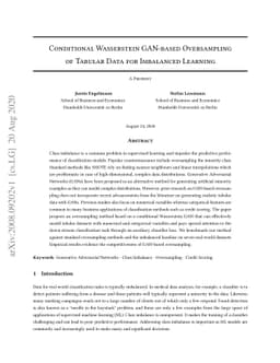 Conditional Wasserstein GAN-based Oversampling of Tabular Data for
  Imbalanced Learning