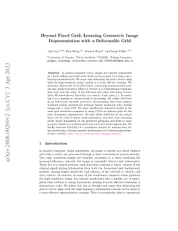 Beyond Fixed Grid: Learning Geometric Image Representation with a
  Deformable Grid