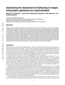 Automating the assessment of biofouling in images using expert agreement
  as a gold standard