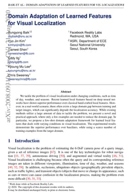 Domain Adaptation of Learned Features for Visual Localization