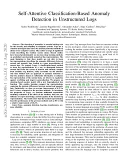 Self-Attentive Classification-Based Anomaly Detection in Unstructured
  Logs