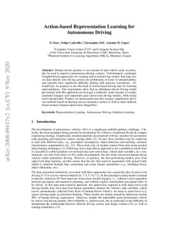 Action-Based Representation Learning for Autonomous Driving