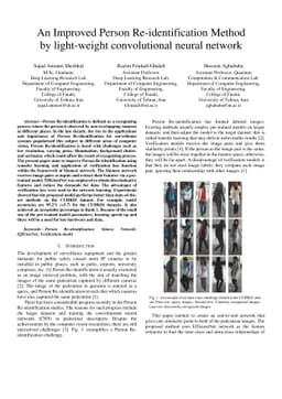 An Improved Person Re-identification Method by light-weight
  convolutional neural network