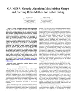 GA-MSSR: Genetic Algorithm Maximizing Sharpe and Sterling Ratio Method
  for RoboTrading