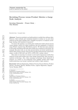 Revisiting Process versus Product Metrics: a Large Scale Analysis