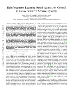 Reinforcement Learning-based Admission Control in Delay-sensitive
  Service Systems