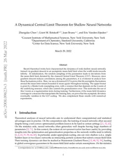 A Dynamical Central Limit Theorem for Shallow Neural Networks