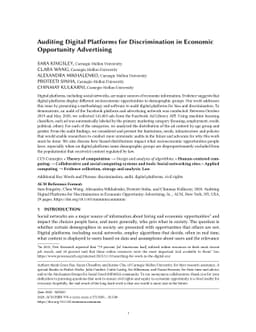 Auditing Digital Platforms for Discrimination in Economic Opportunity
  Advertising