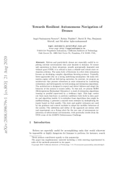 Towards Resilient Autonomous Navigation of Drones