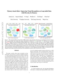 Memory-based Jitter: Improving Visual Recognition on Long-tailed Data
  with Diversity In Memory