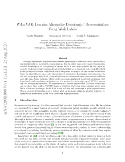 WeLa-VAE: Learning Alternative Disentangled Representations Using Weak
  Labels