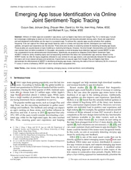 Emerging App Issue Identification via Online Joint Sentiment-Topic
  Tracing