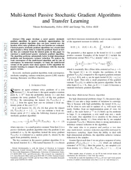 Multi-kernel Passive Stochastic Gradient Algorithms and Transfer
  Learning