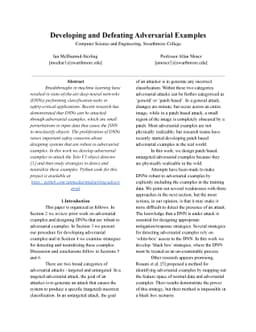 Developing and Defeating Adversarial Examples
