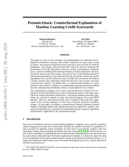 PermuteAttack: Counterfactual Explanation of Machine Learning Credit
  Scorecards