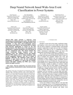 Deep Neural Network based Wide-Area Event Classification in Power
  Systems