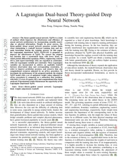 A Lagrangian Dual-based Theory-guided Deep Neural Network