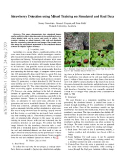 Strawberry Detection using Mixed Training on Simulated and Real Data