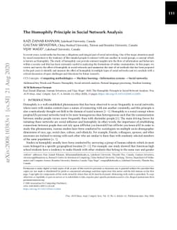The Homophily Principle in Social Network Analysis