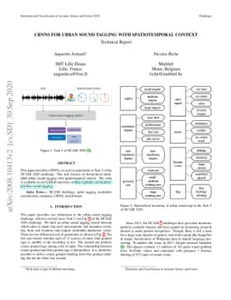 CRNNs for Urban Sound Tagging with spatiotemporal context