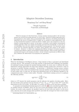 Adaptive Serverless Learning