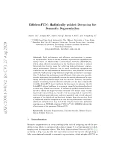 EfficientFCN: Holistically-guided Decoding for Semantic Segmentation