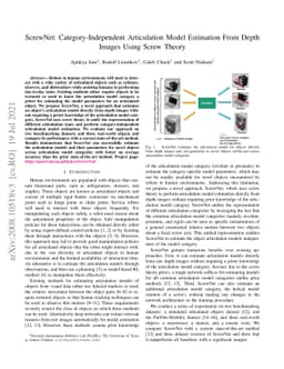 ScrewNet: Category-Independent Articulation Model Estimation From Depth
  Images Using Screw Theory