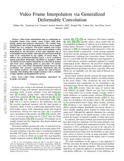 Video Frame Interpolation via Generalized Deformable Convolution