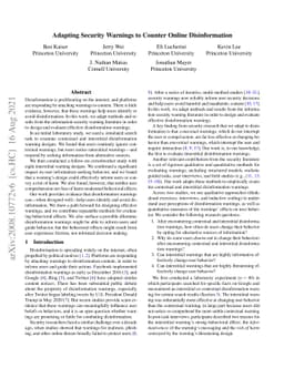 Adapting Security Warnings to Counter Online Disinformation