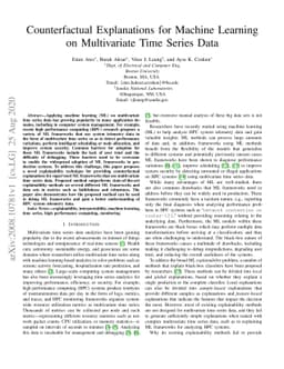 Counterfactual Explanations for Machine Learning on Multivariate Time
  Series Data