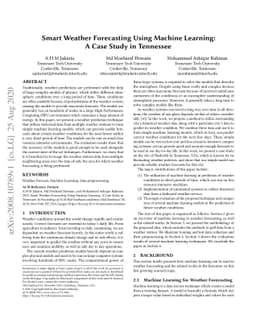 Smart Weather Forecasting Using Machine Learning:A Case Study in
  Tennessee