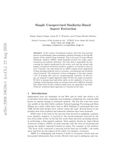 Simple Unsupervised Similarity-Based Aspect Extraction