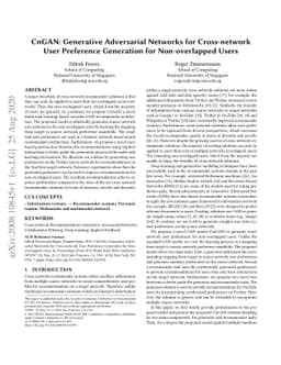 CnGAN: Generative Adversarial Networks for Cross-network user preference
  generation for non-overlapped users