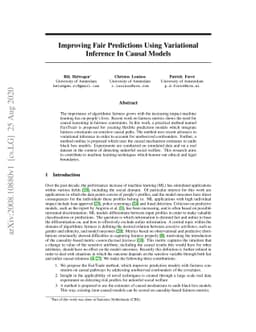 Improving Fair Predictions Using Variational Inference In Causal Models
