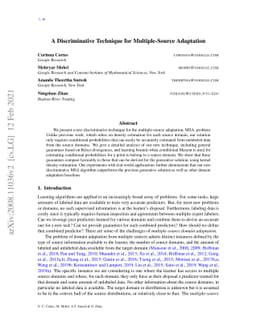 A Discriminative Technique for Multiple-Source Adaptation