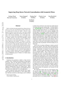 Improving Deep Stereo Network Generalization with Geometric Priors